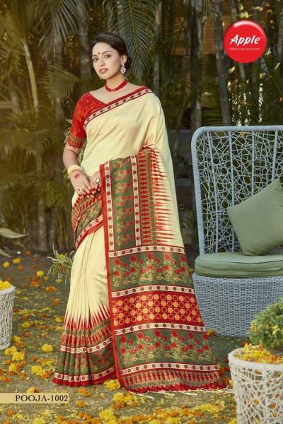 Pooja Vol 1 By Apple Festive Wear Patola Silk Saree Collection